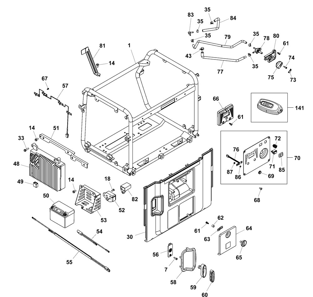 Main Unit P2 Diagram and Parts List for 030805-00  Briggs and Stratton Generator